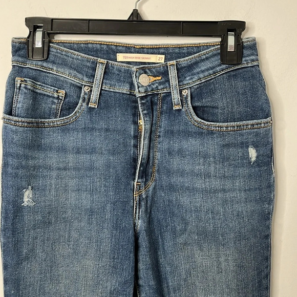 Levi’s 721 High Rise Skinny Distressed Jeans - Picture 3 of 9